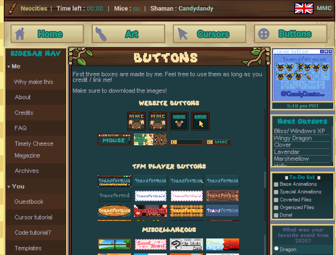 Finished buttons page + changed the sidebar navigation & top navbar + and moved poll